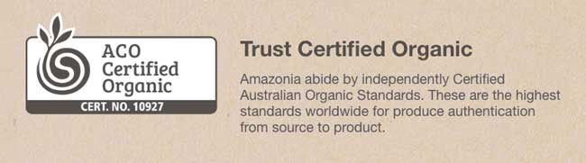 Amazonia protein is ACO certified organic