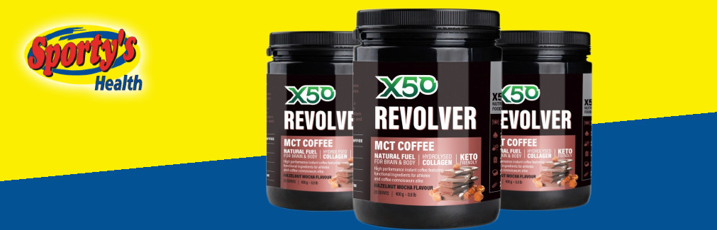 X50 Revolver Coffee Powder Banner