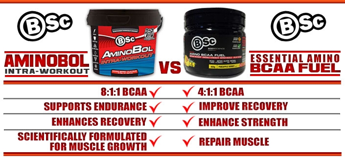 Body Science BSc Amino BCAA Fuel & BSc AminoBol - A Comparative Look