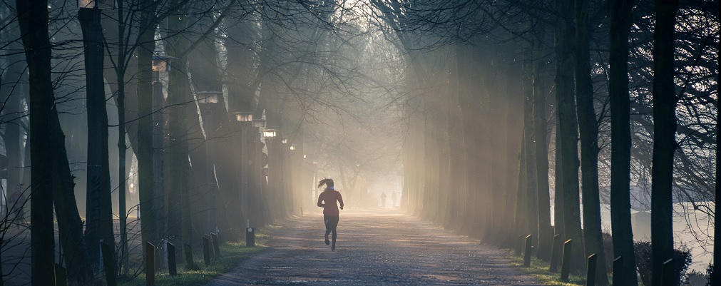 running in the woods